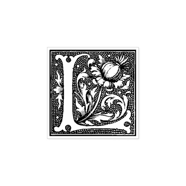 Letter L Decorative First Letter Rubber Stamp (Imprint)