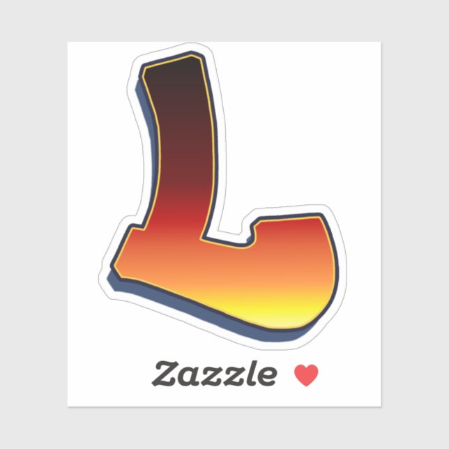 Letter L - flames Sticker (Sheet)