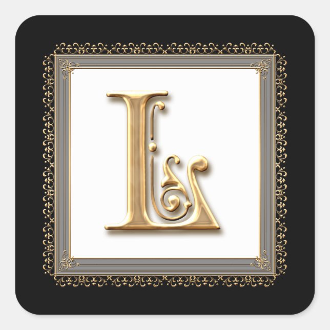 Letter L - Gold & Lace Classic Formal Wedding Seal (Front)