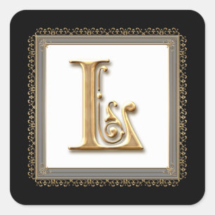 Letter L - Gold & Lace Classic Formal Wedding Seal