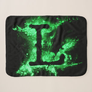 Letter L Green Capital Alphabet Sherpa Blanket