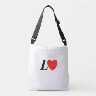Letter L Heart - Valentine Initial Love Design Crossbody Bag
