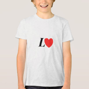 Letter L Heart - Valentine Initial Love Design Tri-Blend Shirt