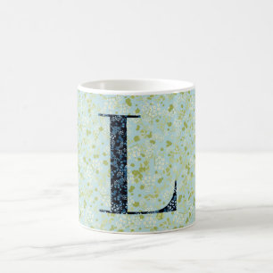Letter L light green and blue liberty Coffee Mug