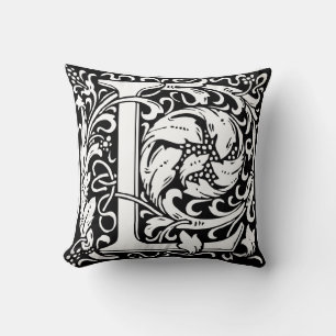 Letter L Mediaeval Monogram Art Nouveau Cushion