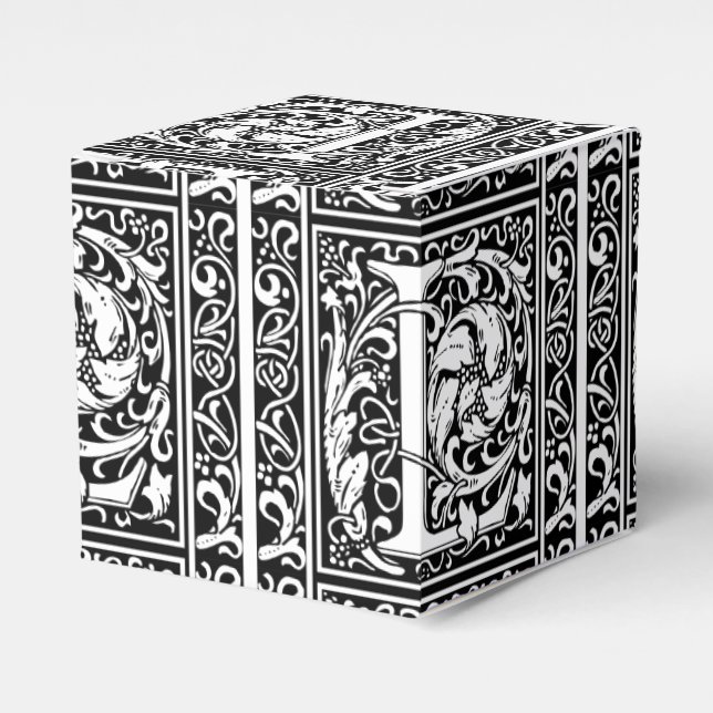 Letter L Mediaeval Monogram Art Nouveau Favour Box (Front Side)