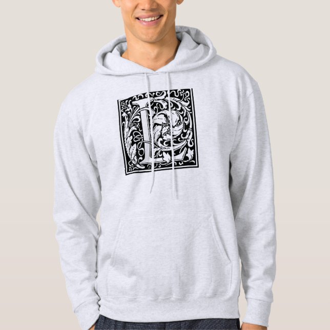 Letter L Mediaeval Monogram Art Nouveau Hoodie (Front)