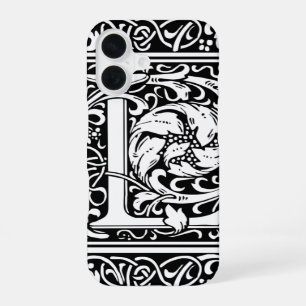 Letter L Mediaeval Monogram Art Nouveau iPhone 16 Case