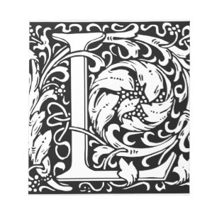 Letter L Mediaeval Monogram Art Nouveau Notepad