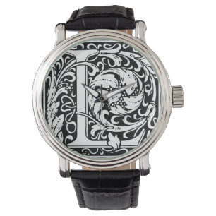 Letter L Mediaeval Monogram Art Nouveau Watch
