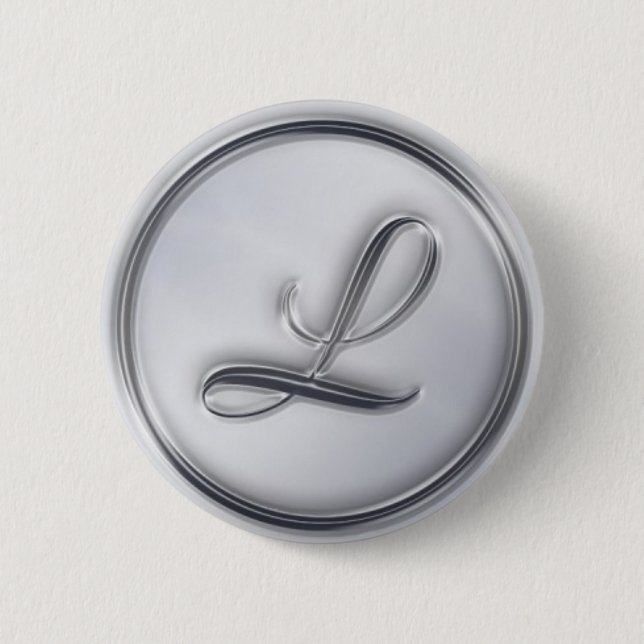 "Letter L" Monogram 6 Cm Round Badge (Front)