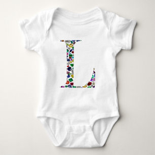 Letter L Monogram Baby Bodysuit