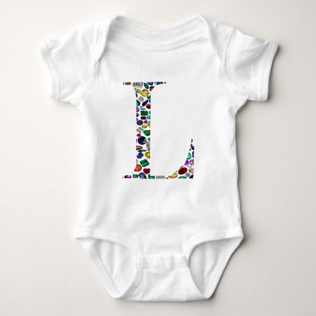 Letter L Monogram Baby Bodysuit (Front)