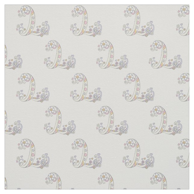 Letter L monogram decorative text custom fabric (Swatch)