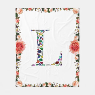 Letter L Monogram Fleece Blanket