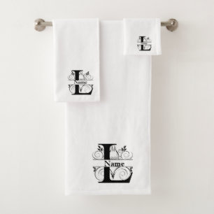 Letter L Monogram Initial Bath Gift Set