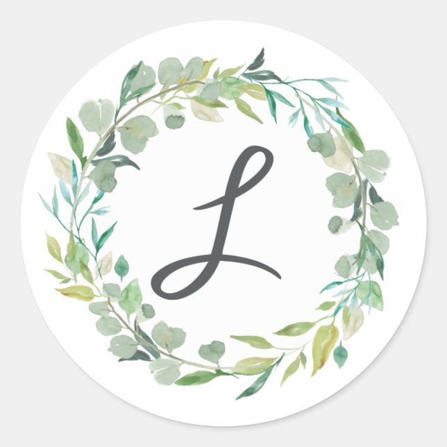 Letter L Monogram Initial Sticker Envelope Seal (Front)