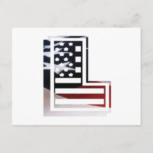 Letter L Monogram Initial USA Postcard