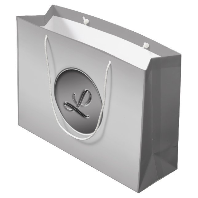 "Letter L" Monogram Large Gift Bag (Back Angled)