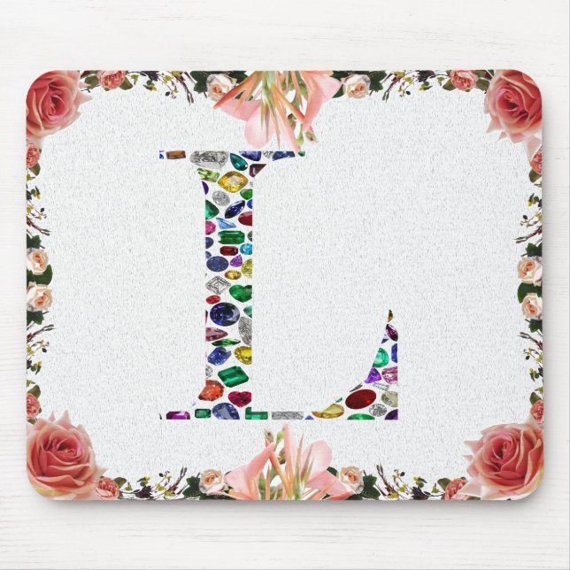 Letter L Monogram Mouse Mat (Front)