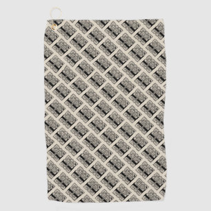Letter L Monogram Vintage Celtic Knot Print Golf Towel