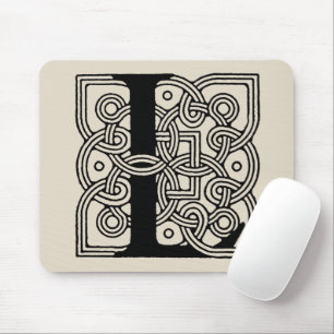 Letter L Monogram Vintage Celtic Knot Print Mouse Mat