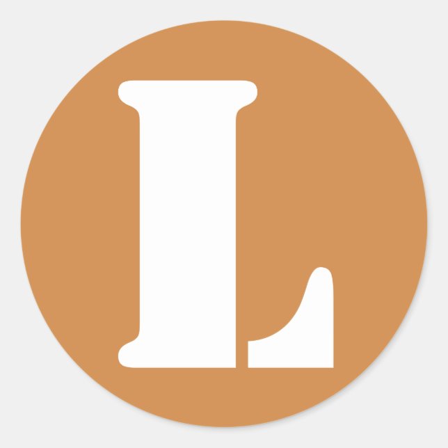 Letter L Peru Gold Stencil Alphabet by Janz Classic Round Sticker (Front)