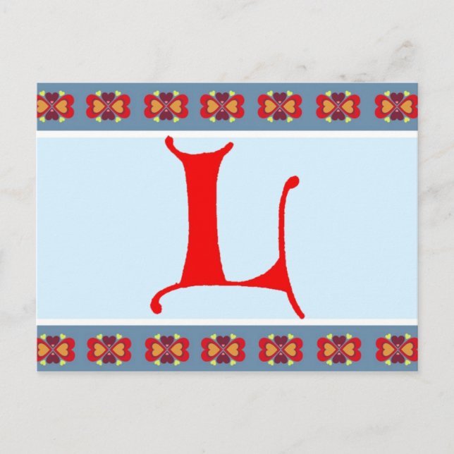 Letter L Postcard (Front)