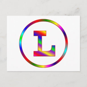 Letter L Rainbow Postcard