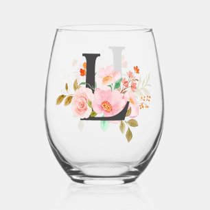 Letter L Stemless Wine Glass