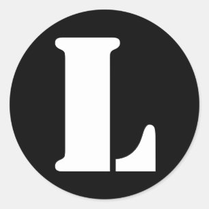 Letter L Stencil Alphabet by Janz Black Classic Round Sticker