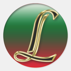 LETTER L STICKER+gifts Classic Round Sticker