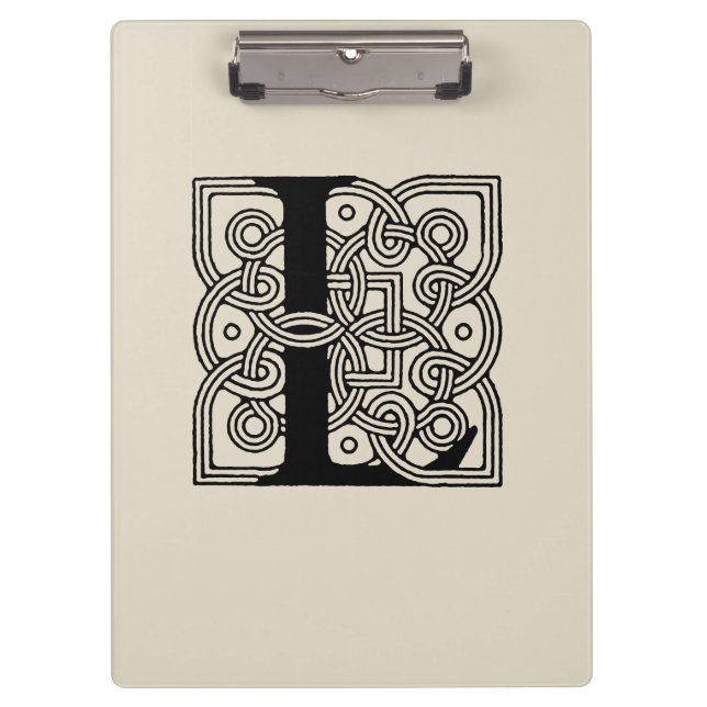 Letter L Vintage Celtic Knot Monogram Clipboard (Front)
