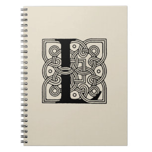 Letter L Vintage Celtic Knot Monogram Notebook