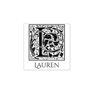 Letter L Vintage First Letter Personalised Rubber Stamp