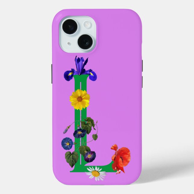 Letter L 'Wildflowers' Case-Mate iPhone Case (Back)