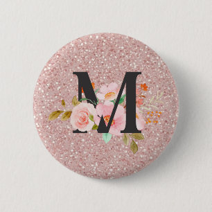 Letter M 6 Cm Round Badge
