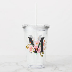 Letter M Acrylic Tumbler