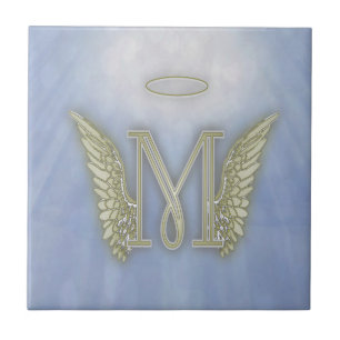 Letter M Angel Monogram Tile