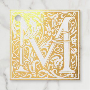 Letter M art nouveau  Favour Tags