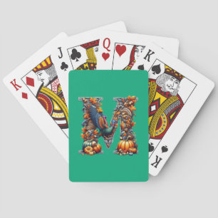 Letter m by Thanksgiving style  Playing Cards