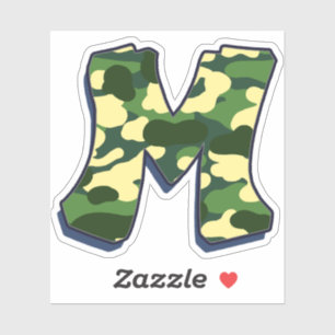 Letter M - Camo Green