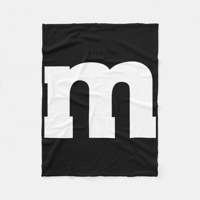 Letter M Capital Alphabet  Fleece Blanket (Front)