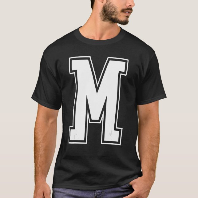 Letter M Capital Alphabet Initial Cheerleading Mon T-Shirt (Front)