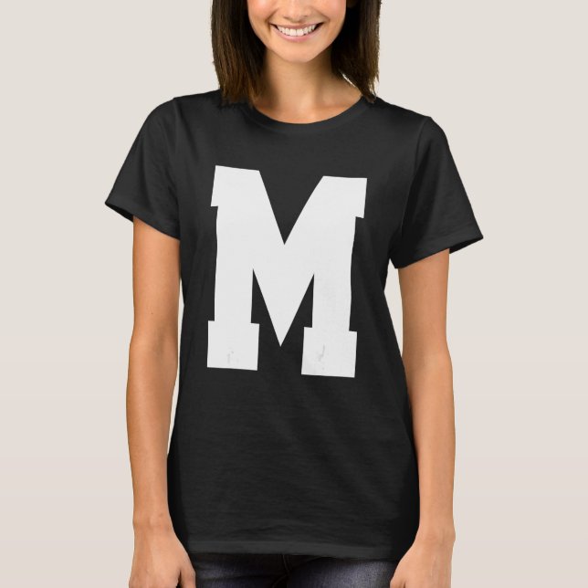 Letter M Capital Alphabet T-Shirt (Front)