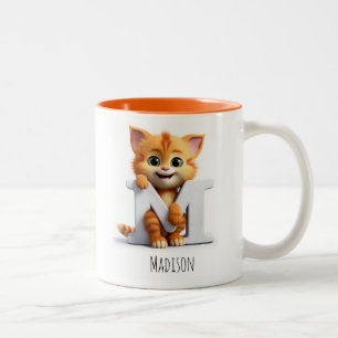 Letter M Cat Alphabet Monogram Coffee Mug