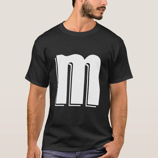 Letter M Chocolate Candy Halloween Team Groups Cos T-Shirt (Front)