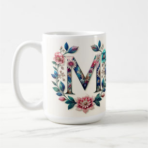 Letter M Coffee Mug – Floral Design for Gifting
