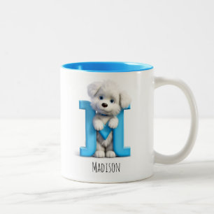 Letter M Dog Alphabet Monogram Coffee Mug