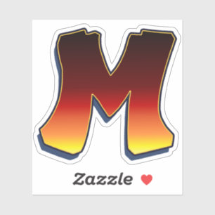Letter M - flames Sticker